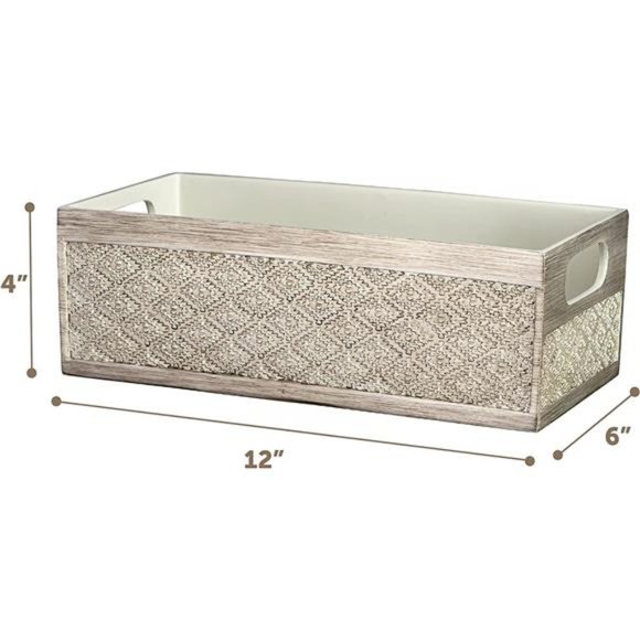 Bathroom Box Toilet Paper Holder Storage Basket - Decorative Toilet Tank Topper - Picture 2 of 6